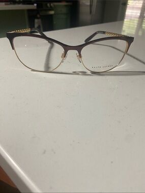 Ralph Lauren Tortoiseshell Brown and Gold Cat-Eye Glasses brand new without tags